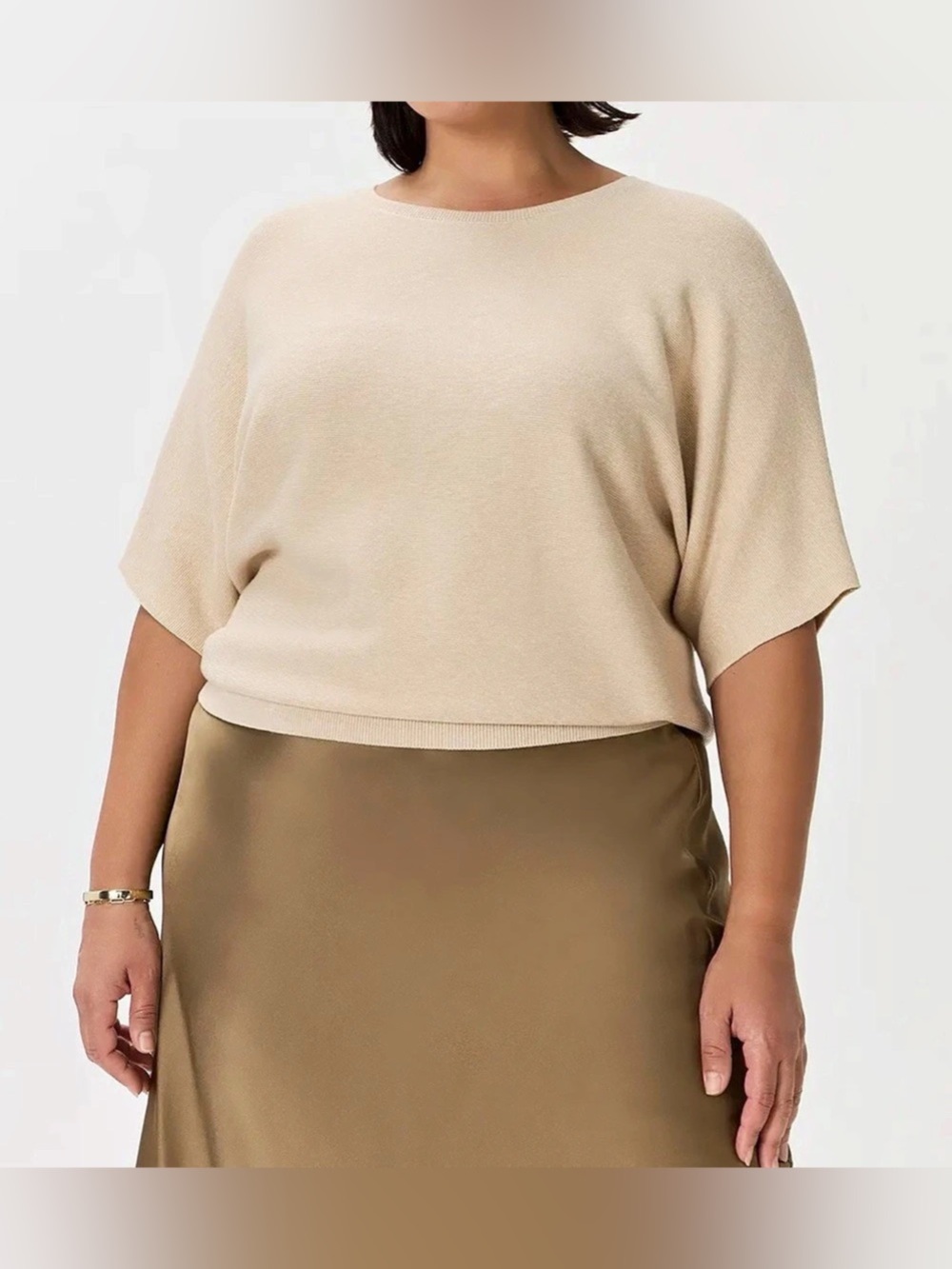 Quince Beige Cotton Cashmere Dolman Sweater - Size XL